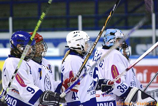 Kladno - Vsetín 8:3, semifinále play-off hokejové ligy žen. 17.1.2009