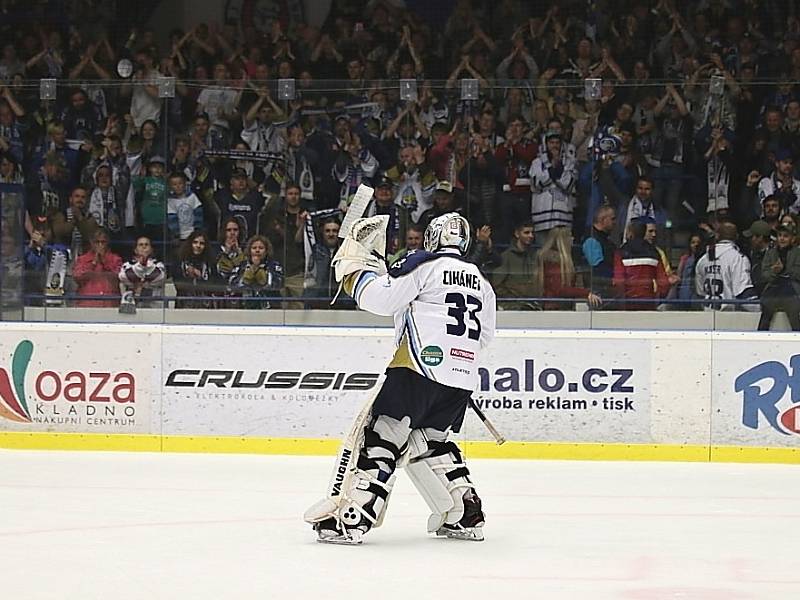 Kladno uspělo ve třetím barážovém duelu, porazilo 2:0 České Budějovice. Lukáš Cikánek