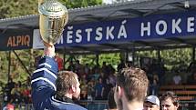 Alpiq Kladno – Kert Praha 0:2  , Kladno 18. 5. 2019, finále Extraligy hokejbalu 2018-9 , Kert vyhrál i třetí zápas a slaví titul.