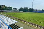 Nový zavlažovací systém na kladenském fotbalovém stadionu.