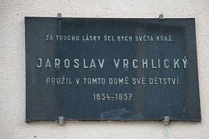1. zastavení – Soukenická ulice č.p. 96. V tomto domě prožil své dětství Jaroslav Vrchlický.
