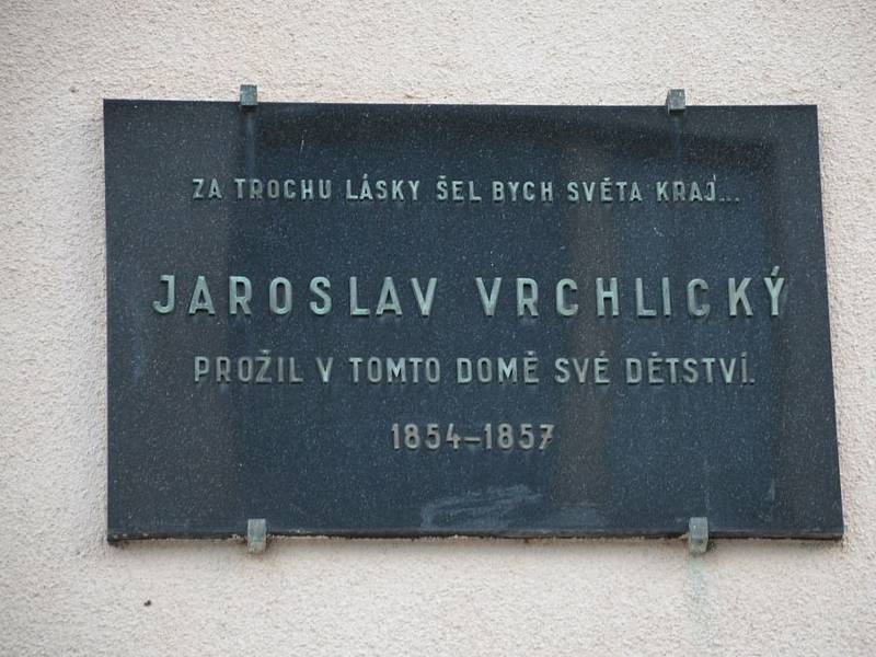 1. zastavení – Soukenická ulice č.p. 96. V tomto domě prožil své dětství Jaroslav Vrchlický.