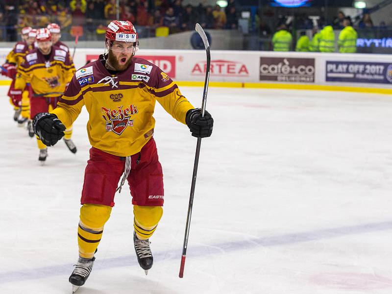 Kladno - Jihlava, čtvrtý zápas play off, hosté vítězí v prodloužení.