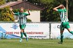 Sokol Hostouň - SK Benešov 5:0 (3:0) / ČFL /11. 6. 2022. Jiří Januška slaví jednu ze svých dvou branek. 