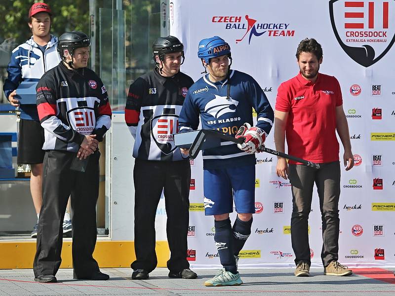 Alpiq Kladno – Kert Praha 0:2  , Kladno 18. 5. 2019, finále Extraligy hokejbalu 2018-9 , Kert vyhrál i třetí zápas a slaví titul.