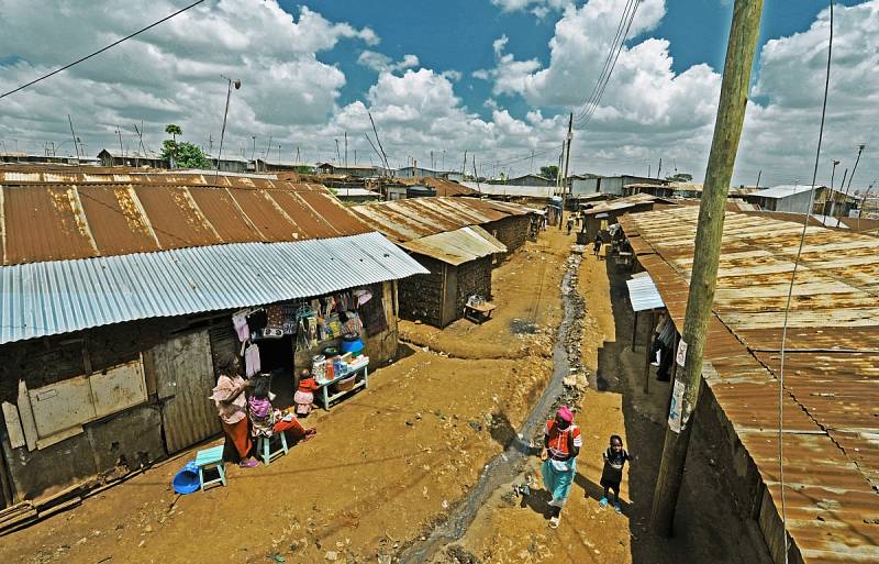 Slum, kde se nachází počítačové centrum.