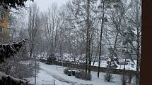 Lednový sníh na Kladensku.