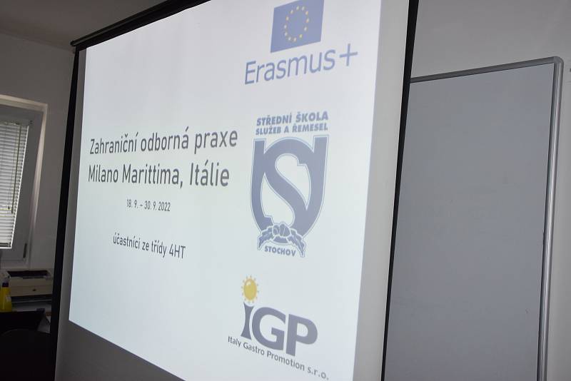 Z vyvrcholení projektu Erasmus+ na stochovské střední škole.