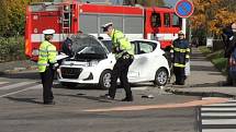 Nehoda dvou aut v Kladně na křižovatce ul. Fr. Foustky a 5. května.