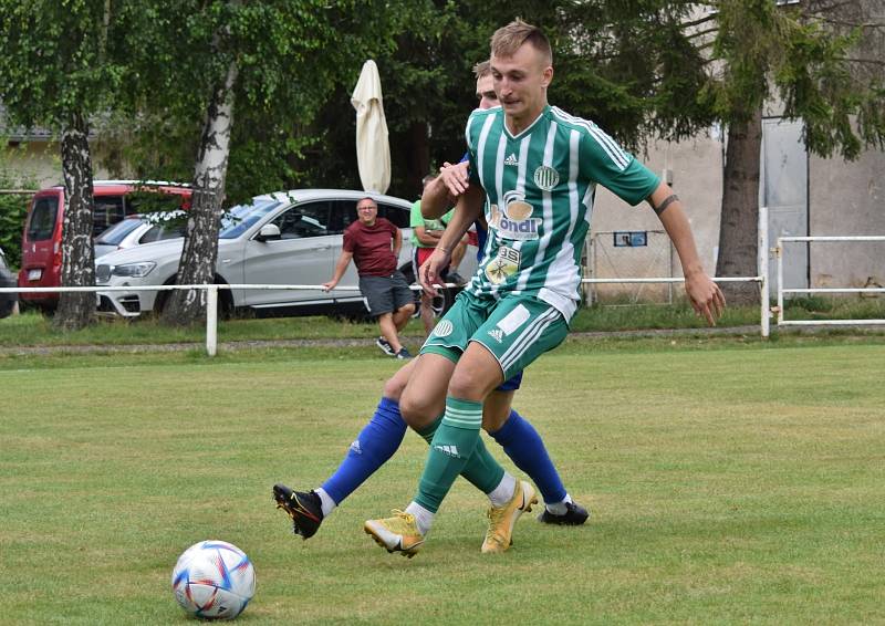 Přípravný zápas Velvary (v modrém) - Hostouň 2:0.