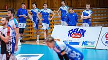 Volejbalové Kladno (v modrém) podlehlo pražským Lvům také v předsilvestrovské odvetě, 1:3.