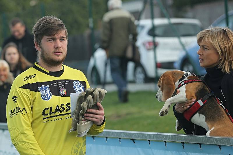 Sokol Hostouň - SK Kladno 2:0, Divize B, 28. 4. 2019, kladenský brankář Vokoun chytil penaltu