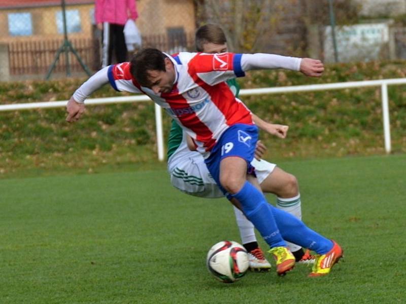 Hostouň (v zeleném) nečekaně padla v Berouně 0:2. Domácí legenda Marek Horel