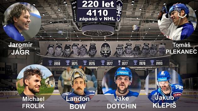 Jágr, Plekanec, Bow, Dotchin, Frolík, Klepiš. 220 let, 4110 zápasů v NHL ...