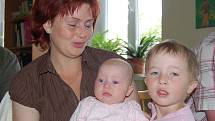   Lucie Bakalářová s tříměsíční Emou a čtyřletou Julinkou, 