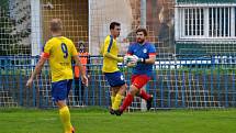 I.  třída: Slaný (v oranžovém) přetlačilo doma SK Rakovník 1:0.