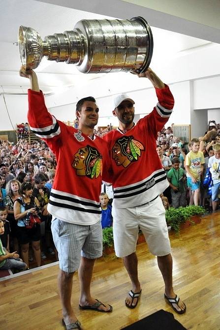 Michael Frolík a oslava Stanley Cupu v Kamenných Žehrovicích. 