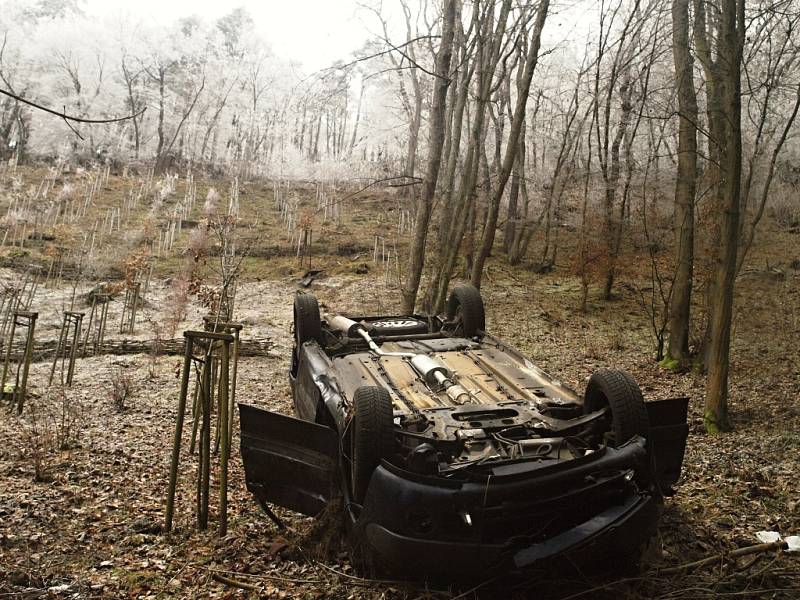 Vozidlo Citroen se řítilo ze třicetimetrového srázu