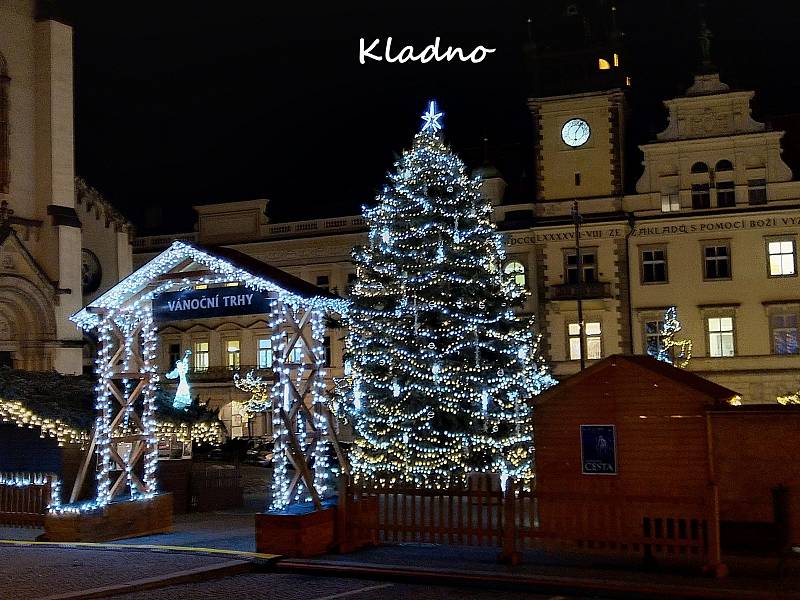 Vánoční strom ve městě Kladno.