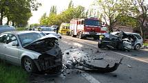 Sobotní nehoda u Lidic - pět zraněných, dva velmi těžce