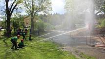 Za žilinským rybníkem soutěžila dvacítka mládežnických hasičských družstev v požárním útoku.