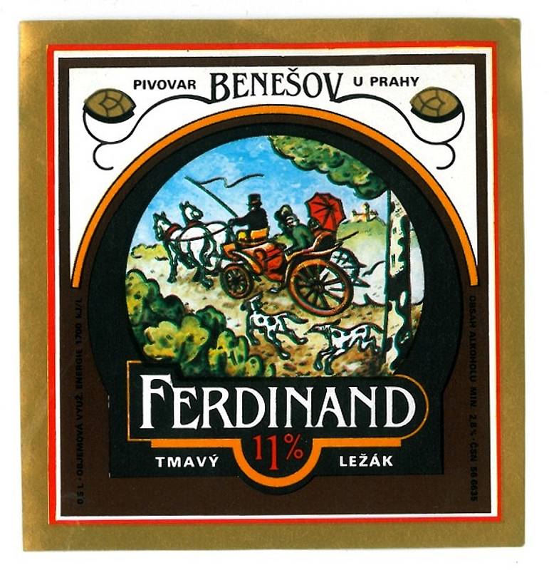 Tmavou etiketou byl označován v osmdesátých letech minulého století jedenáctistupňový ležák Ferdinand.