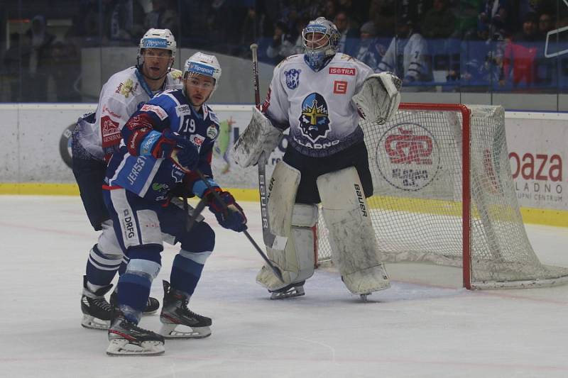 Kladno (v bílém) hostilo v hokejové extralize Kometu Brno.