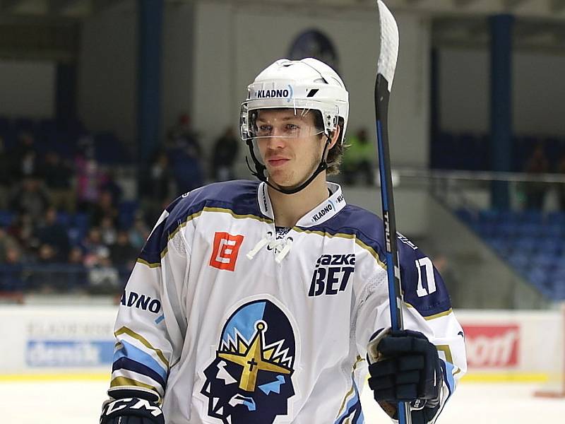 Kladno (v bílém) vysoko přehrálo Prostějov 7:3. Tomáš Redlich