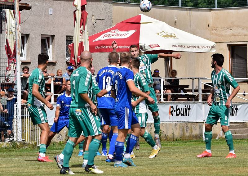 Přípravný zápas Velvary (v modrém) - Hostouň 2:0.