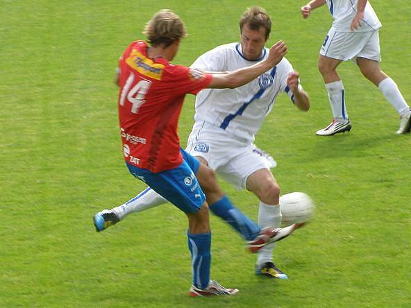 SK Kladno - Viktoria Plzeň B, vpravo autor dvou branek Jan Procházka