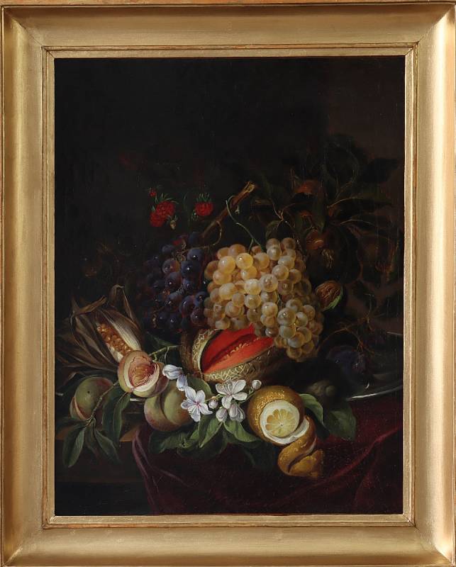 Zátiší s ovocem, obraz: neznámý autor.