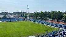 Nový zavlažovací systém na kladenském fotbalovém stadionu.