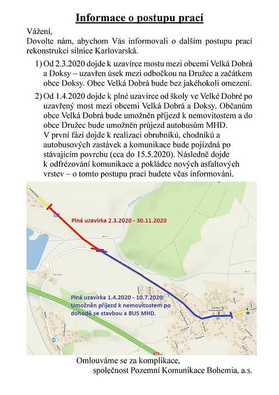 II/606 Velká Dobrá - Nové Strašecí, rekonstrukce silnice a mostů.