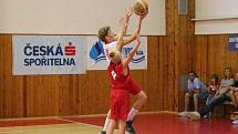 V rámci oslav 80 let klatovského basketbalu bylo k vidění ligové derby Klatovy A (bílé dresy) - Klatovy B žáků U14