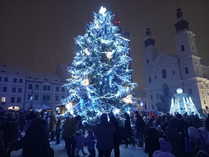 Rozsvícení vánočního stromu v Klatovech.