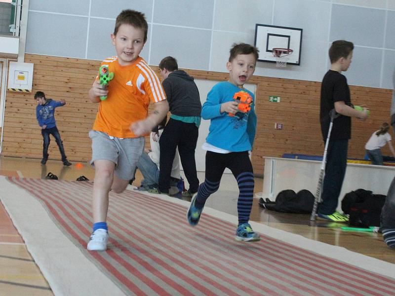 Zimní olympiáda mateřské školy v Klatovech.