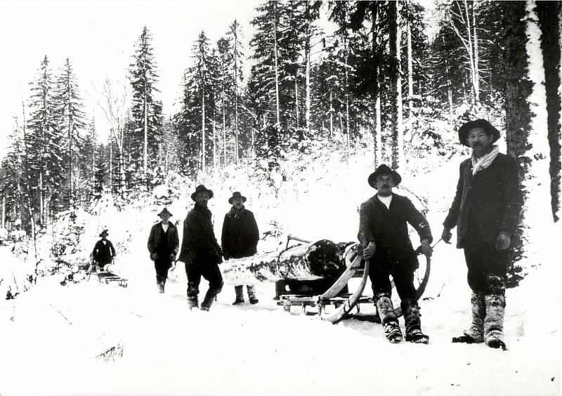 Zima na Šumavě na archivních snímcích.