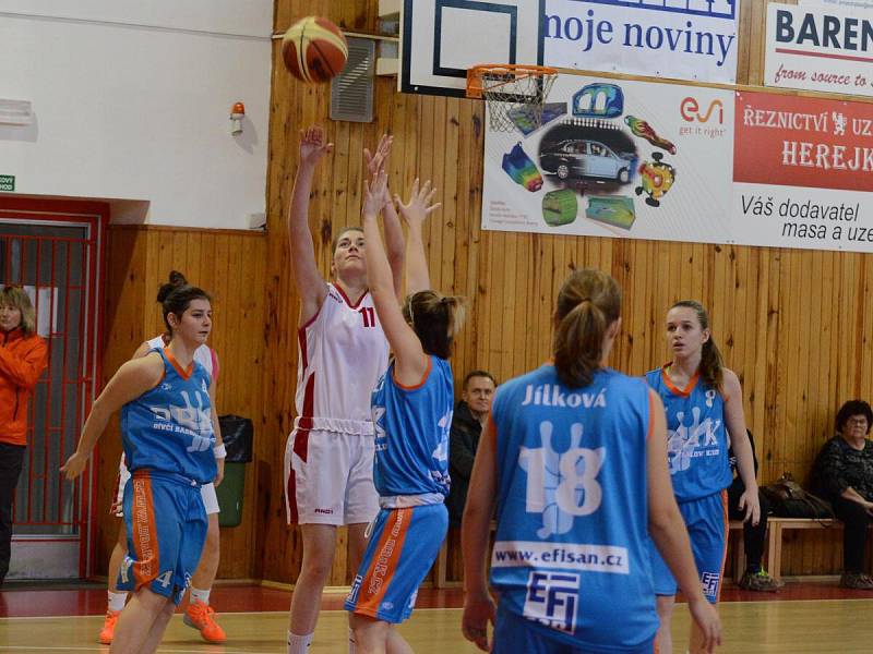 Liga junioreK. BK Klatovy (v bílém) - DBaK 62:47.