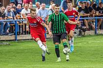 4. kolo FORTUNA divize A: SK Klatovy 1898 - FC Rokycany (na snímku fotbalisté v zelených dresech) 0:2 (0:0).