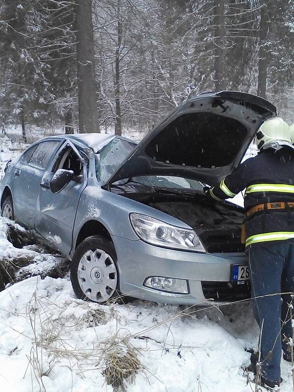 Dopravní nehoda u Rejštejna.