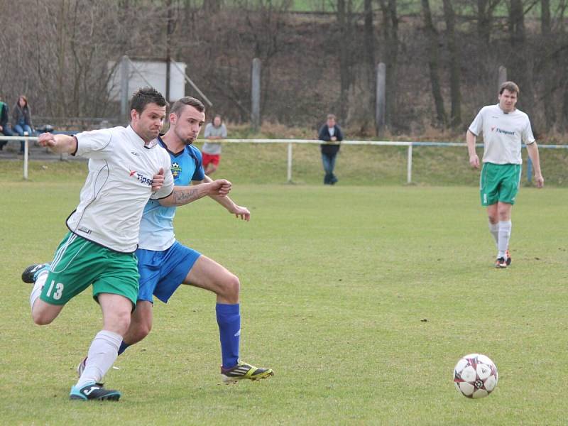 Krajský přebor mužů: Horažďovice (v modrém) - Stod 2:1.