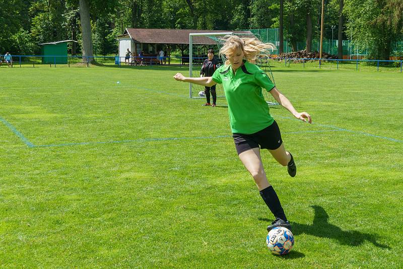 5. kolo DAFL, léto 2022: PS Křeč Mochtín (fialové dresy) - Sokolky Neznašovy 2:3.