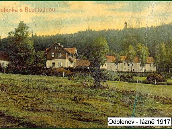 Pohled od Odolenova na lázně v roce 1917