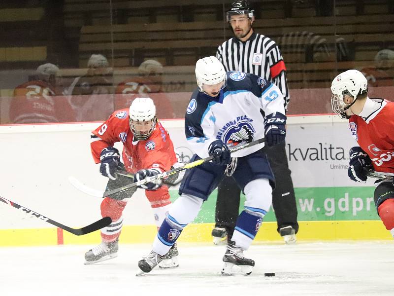 Přátelské hokejové utkání HC Klatovy - HC Škoda Plzeň (bílí).