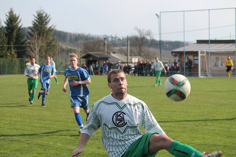 Fotbalisté TJ Sokol Měčín (na archivním snímku) porazili v pátém kole okresní III. třídy soupeře ze Železné Rudy vysoko 8:4.