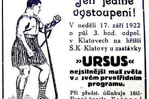 Dobový inzerát z klatovských novin z let 1920 - 1930