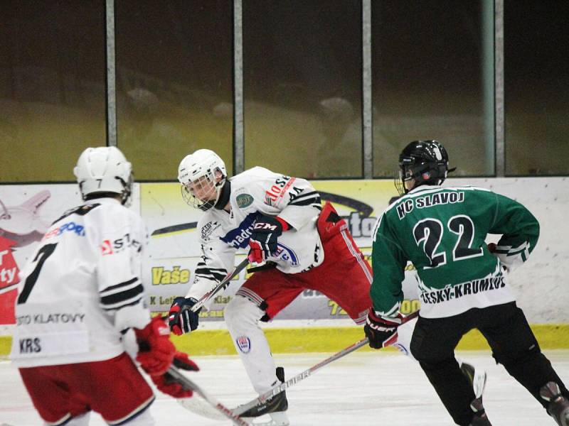 Krajská liga juniorů 2016/2017: HC Klatovy B (bílé dresy) - HC Slavoj Český Krumlov 4:5sn