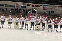Krajská hokejová liga, 1. kolo: HC Klatovy (na snímku hokejisté v bílých dresech) - HC Mariánské Lázně 13:4 (3:1, 5:2, 5:1).