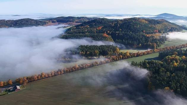 Mlha z různých koutů Plzeňského kraje.