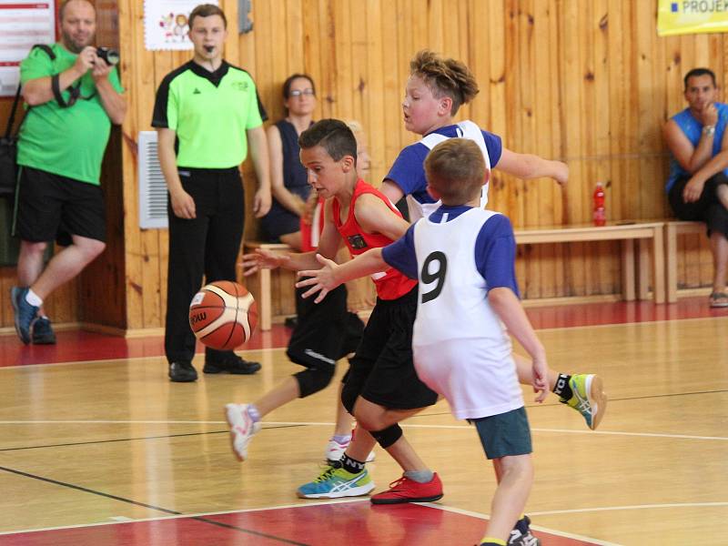 Krajské kvalifikační kolo Junior NBA 2018 v Klatovech: ZŠ Švihov (červené dresy) - ZŠ Mrákov